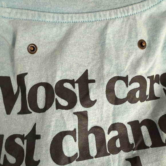 GM Chevrolet 1971 Camaro Graphic Long Sleeve Pocket T-Shirt Light Blue Mens S - Picture 9 of 10